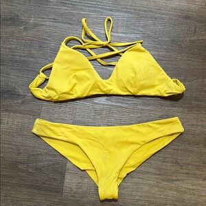 Yellow Strappy Bikini Set